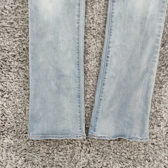 American Eagle Women Super Stretch Kick Boot Jeans 6 Light Blue Flare Denim - Picture 10 of 15